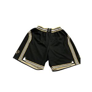 Vintage Basketball Shorts Mens Medium Black‎ Gold White Mesh Athletic Excellent